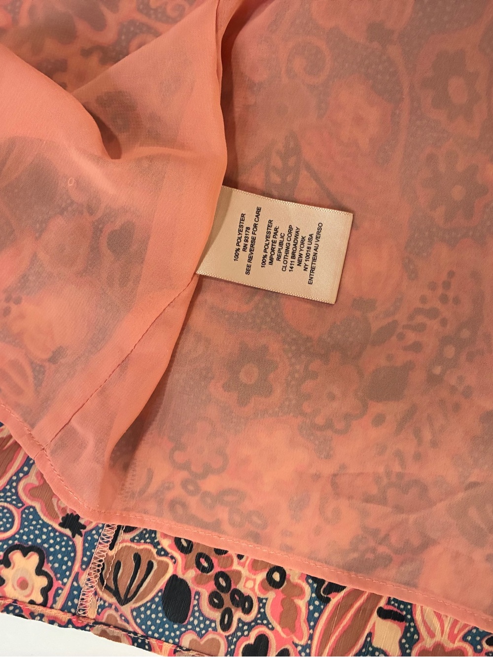 Philosophy Pink & Navy Floral Ruffle Sleeve Blouse - Picture 5 of 6